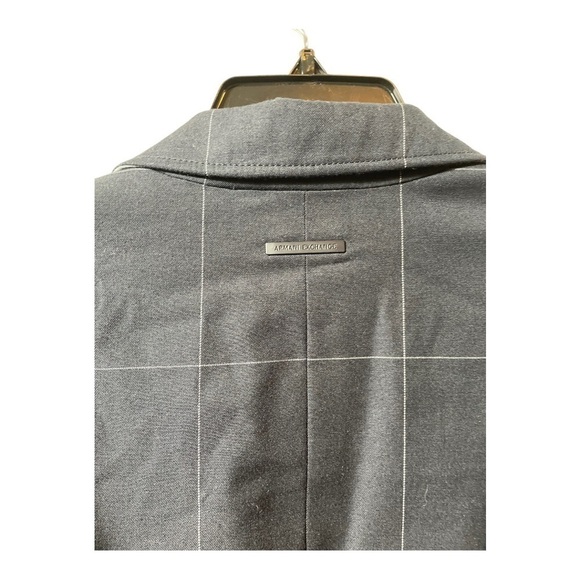 𝅺ARMANI exchange black blazer with thin lines to make plaid design - Picture 7 of 11